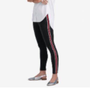 ellos Side-Stripe Ponte Legging Black and Poppy Red Size 26/28  NWOT